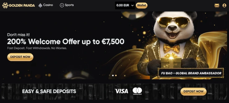Golden Panda Casino lobby schermafbeelding